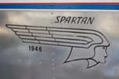 Factory Spartan Logo on Side of 1946 Spartan Manor Travel Trailer